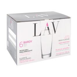 LAV Set 6 Vasos Cerveza 350 cc con 6.5 cm Ancho, 14 cm Alto, 6.5 cm Largo (8 Cajas)