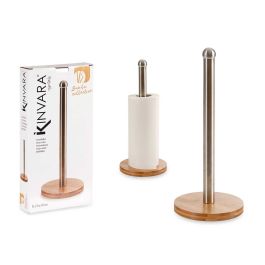 Kinvara Portarrollo de Papel Higiénico Redondo de Acero y Bambú 15x34x15 cm (12 Unidades) Precio: 55.59000029. SKU: S3605761