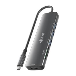 Hub USB Aisens USB-C DOCK 6 EN 1 Gris