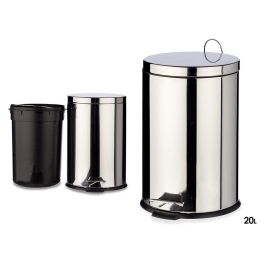 Berilo Papelera de Acero Inoxidable 20L Plata con Pedal, Cubo Extraíble, Dimensiones 30.5x36x44.5 cm Precio: 19.49999942. SKU: S3606539