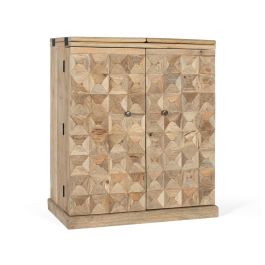 Giner y Colomer Mueble Bar con 2 Puertas, Madera de Mango, Color Natural, 11x42 cm