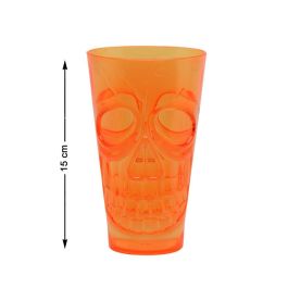 Vaso Naranja con Relieve de Calavera 15x9 cm para Halloween - Ideal Bebidas Frías en Fiestas Temáticas Precio: 1.49999949. SKU: B167MWCLF6