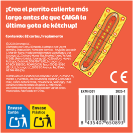 Explosm Hoddog JHHO01ES - Juego de Mesa de Habilidad 'Crea el Perrito Caliente más Largo' para 2-5 Jugadores, +10 Años