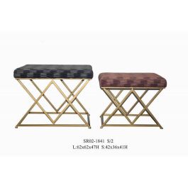 DKD Home Decor Descalzadora Set de 2 42 x 47 x 62 cm Poliester y Metal