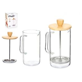 Tetera con émbolo de borosilicato y tapa de bambú 600 ml Vivalto - 13.5x19x9 cm (8 Unidades) Precio: 46.88999986. SKU: B1D5N9HT6T