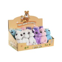 DKD Home Decor Peluche Pony de Poliéster Rosa Azul Lila Blanco 19 x 17 x 12 cm (12 Unidades)