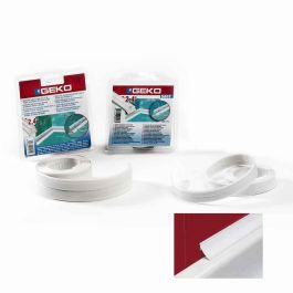 Geko Sellador adhesivo blanco para lavabos, platos de ducha, WC y fregaderos 22mm x 2,4m - Impermeable y resistente a bacterias