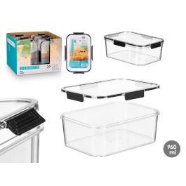 Fiambrera Rectangular Hermetica Negra 950Ml Leknes 20X7CM (24 Unidades) Precio: 79.49999959. SKU: B17YY629S5