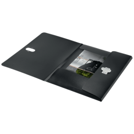 Leitz Carpeta Recycle con Gomas, Tres Solapas, DIN A4, Polipropileno Negro, 80% Reciclado