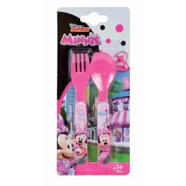 Fun House FUN3524550063775 Set de Vajilla Disney Minnie, Vidrio, Plato Hondo, Llano, Botella, Caja Merienda y Cubiertos