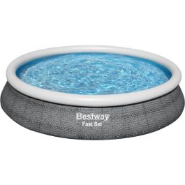 Bestway Piscina Fast Set Redonda autoportante 457x84 cm con bomba y filtro Tipo II. Liner Duraplus ultra resistente, fácil montaje