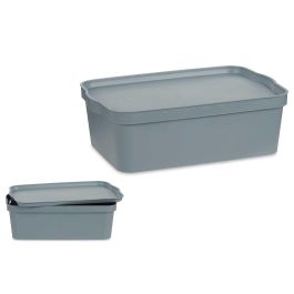 Caja de plástico con tapa Kipit 14L gris 29.5x14.3x45 cm (12 Unidades) Precio: 66.68999942. SKU: S3610396