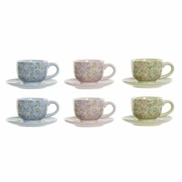 Juego de Tazas de Café DKD Home Decor Azul Rosa Metal Verde Flores Dolomita (6 pcs) (180 ml) (14 x 14 x 7 cm) Precio: 24.95000035. SKU: B1B9J8CXYY