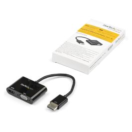 Adaptador Display Port a HDMI/VGA Startech DP2VGAHD20 4K Ultra HD Negro