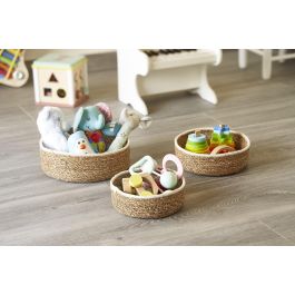 Privilege Set de 3 Cestas Redondas de Mimbre - Ø26 cm, Ø20 cm y Ø17 cm (4 Cajas)