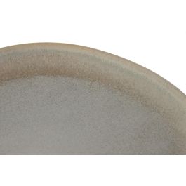 DKD Home Decor Plato Horeca Gres Esmaltado Beige y Azul 20.6 x 2 x 20.6 cm (6 Unidades) Apto Horno Microondas Lavavajillas