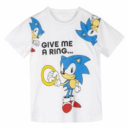 Cerdá Camiseta Corta Single Jersey Sonic Talla 6 Años Niña Blanca