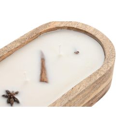 DKD Home Decor Vela de Cera de Soja Marrón con Flores 10 x 4 x 29 cm (4 Unidades)