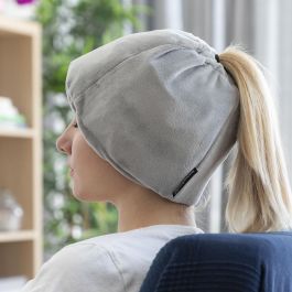 Innovagoods Gorro de Gel para Migrañas y Relajación, Gris, Talla Única con 4 Bolsas de Gel Extraíbles para Calentar o Enfriar