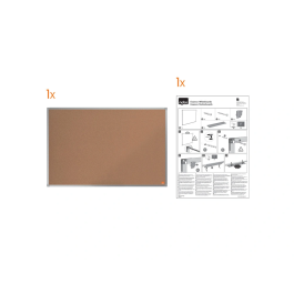 Tablero Corcho Nobo Essence Marco Aluminio 60X90 Cm