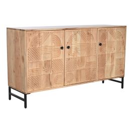 DKD Home Decor Buffet Moderno Marrón Negro de Acacia y Metal con 3 Puertas, 2 Estanterías, Desmontable 145x40x80 cm Precio: 727.49999949. SKU: B1568WBN75