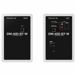 Pioneer DJ DM-40D-BT-W - Par de Altavoces de Monitorización Bluetooth Bass Reflex 2x19W - Modo DJ o Producción - Blanco