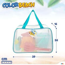 Cubo de playa castillo 18cm con palas 27cm, regadera y 5 moldes en bolsa Cubo de playa castillo 18cm con palas 27cm, regadera y 5 moldes en bolsa