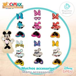 Woomax Juego Magnético de Madera Vestidos Minnie Disney - 54 Piezas para Niños +3 Años
