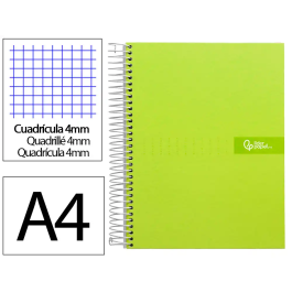 Liderpapel Cuaderno Espiral A4 Crafty Tapa Forrada 80 Hojas 90gr Cuadro 4mm con Margen Color Verde Precio: 17.5000001. SKU: B1FS9ZG9AQ