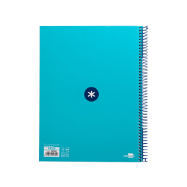 Antartik Cuaderno espiral A4 micro antartik tapa forrada 80h 90 gr cuadro 5mm turquesa