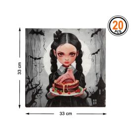 Servilletas de Papel 33x33 cm Niña Gótica con Tarta y Vela para Fiestas Temáticas, Paquete de 20 Unidades Precio: 0.95000004. SKU: B1HQ6RD8FG