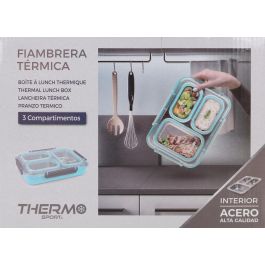 Fiambrera de plástico y acero con 3 departamentos - Thermosport (6 Unidades) Fiambrera de plástico y acero con 3 departamentos - Thermosport (6 Unidades)