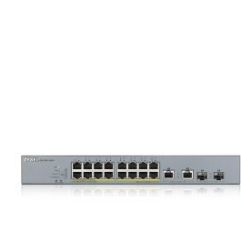 Zyxel Switch 16 Puertos PoE GS1350-18HP-EU0101F, 250W, Ideal para Videovigilancia, 16xGB, 2xSFP