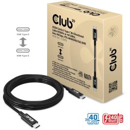 Club3D Cable USB 4 Tipo C PD 240W, 8K, 40Gbps, 3m Macho/Macho