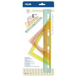 Milán Kit de reglas de trazado New Look, plástico rígido transparente, medidas en cm y pulgadas, 4 piezas Precio: 5.68999959. SKU: B1B5V5NVVN