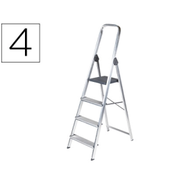 Q-connect Escalera de Aluminio 4 Peldaños Carga Máxima 150 kg EN-131 GS 860x462x1470 mm Precio: 64.49999985. SKU: S0416163