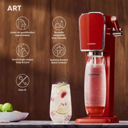 Sodastream ART Mandarine Máquina de Agua con Gas con 1 Botella de 1L Compatible con Lavavajillas + 1 Recarga de Gas de 60L