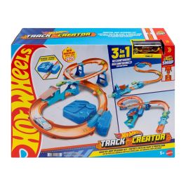 Hot Wheels Jdb49 Pista Motorizada de Coches, Circuito Supersalto Track Builder, con Propulsor y Coche 1:64