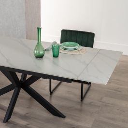 Mesa Extensible Blanco-Negro 170 X 90 X 76 cm