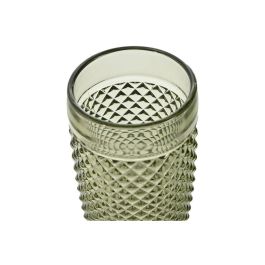 DKD Home Decor Copa de Cristal Grabado Diamond Garbo Verde, Set de 6, 150ml, Apta Microondas y Lavavajillas