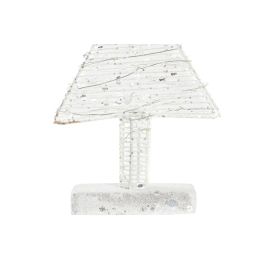 DKD Home Decor Decoración Navideña Luminosa Moderna LED de Metal Blanca - 50 cm Alto x 18 cm Ancho x 6 cm Largo - Pack de 2 Unidades