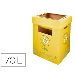 Liderpapel Contenedor Papelera Reciclaje para Envases 70L Amarillo 450x350x650mm Cartón Reciclado Precio: 10.3576. SKU: B19WX98SG9