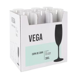 Inde Copa Cava Vega - Copa de Champagne para Cava, 20 cl, Cristal, 4.8 cm de Diámetro x 22.6 cm de Alto (24 Unidades)