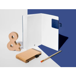 Antartik Portabolígrafo Autoadhesivo para Cuaderno, Elástico Ajustable hasta 15mm, Color Azul Marino, 40x40 mm