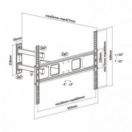 Aisens Soporte de Pared Eco Giratorio Inclinable y Nivelable para TV/Monitor 37"-70" Hasta 35 kg Negro
