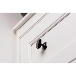 Rei 756 - Blister con 4 pomos redondos para mueble en zamak acabado negro Ø33mm Rei 756 - Blister con 4 pomos redondos para mueble en zamak acabado negro Ø33mm