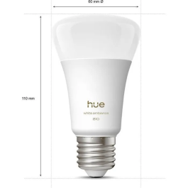 Philips Hue Pack de 4 Bombillas LED A60 Conectadas, Luz Blanca Cálida, Casquillo E27, 6W, 810 Lúmenes - AABUO53054
