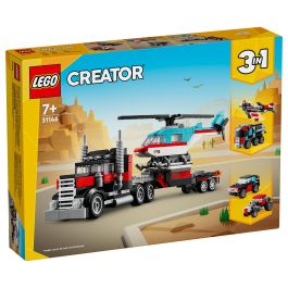 LEGO Creator Camión Plataforma con Helicóptero 31146 Juego de Construcción con 270 Piezas para Niños a partir de 7 años