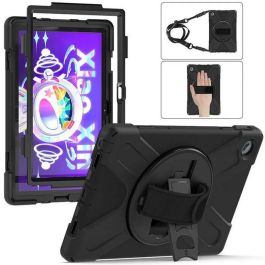 eSTUFF TB-125F/TB-128F Funda Defender para Lenovo Tab M10 Plus Gen 3 10.6 2022, Antigolpes con Protector de Pantalla, Soporte, Negro