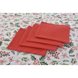 Mantel Navidad Tradicional DKD Home Decor Verde Rojo 150 x 0.2 x 150 cm Set de 5